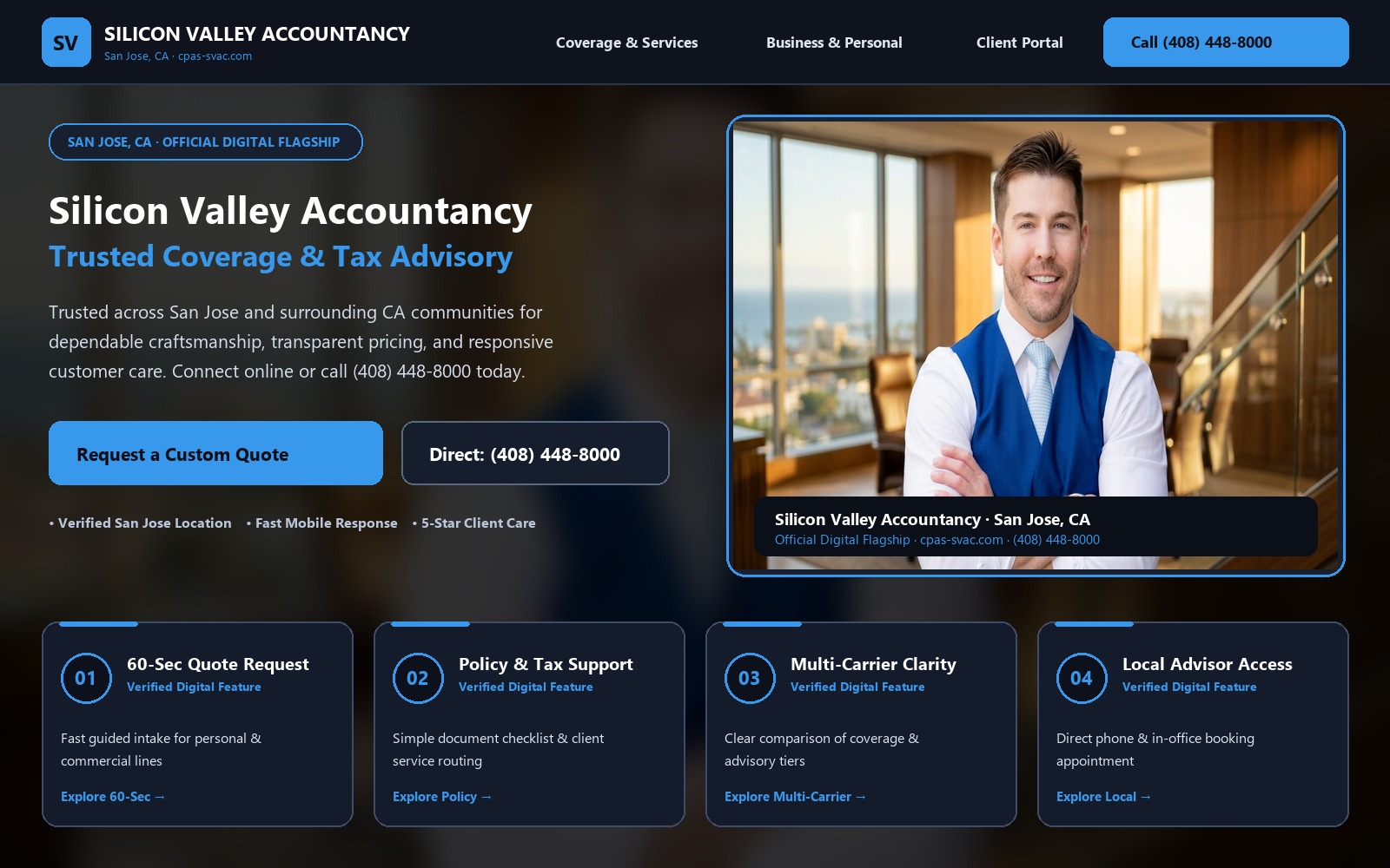 Proposed Silicon Valley Accountancy homepage preview